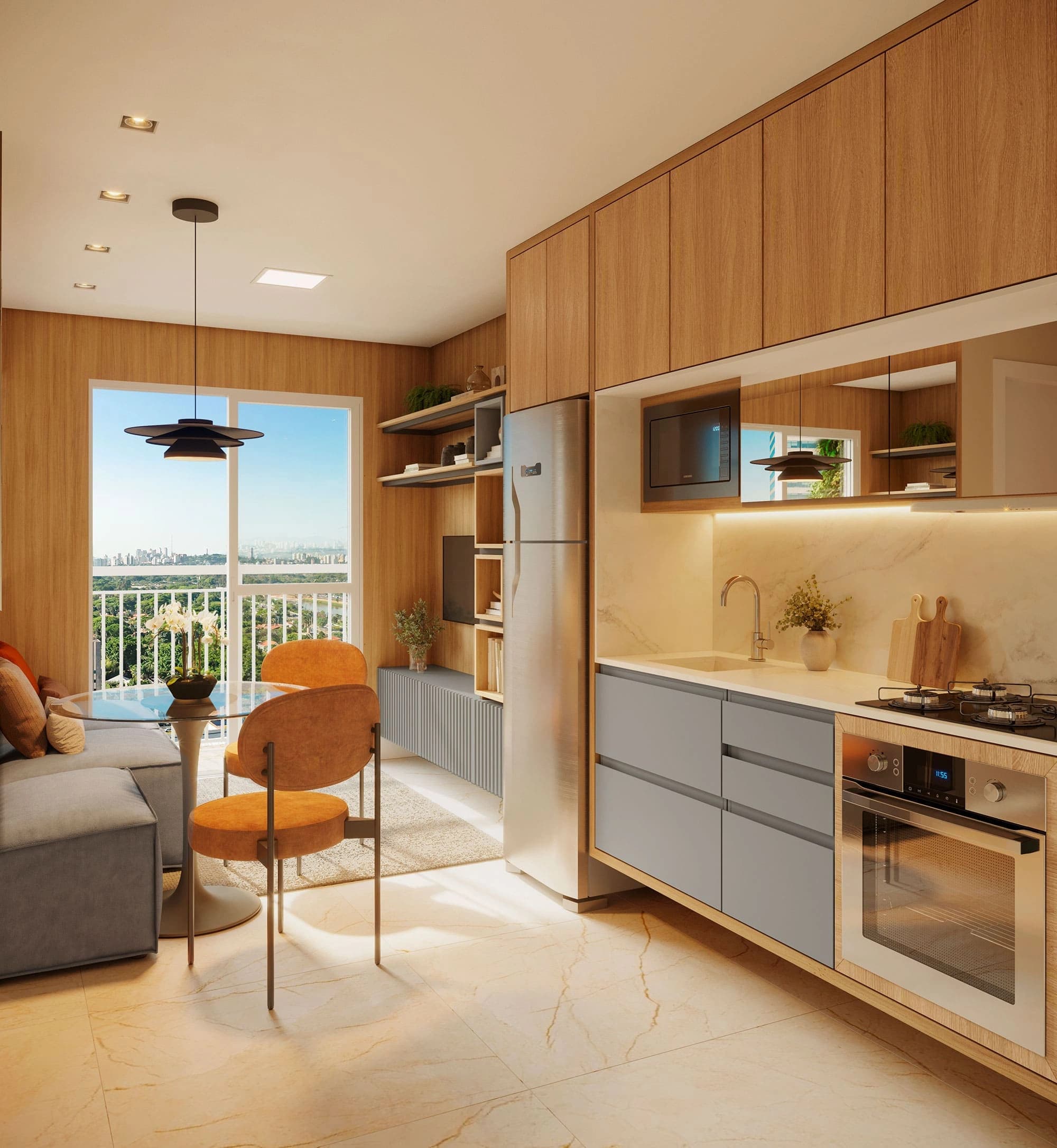 Apartamento Completo – 35m² (2 dormitórios) - Interior